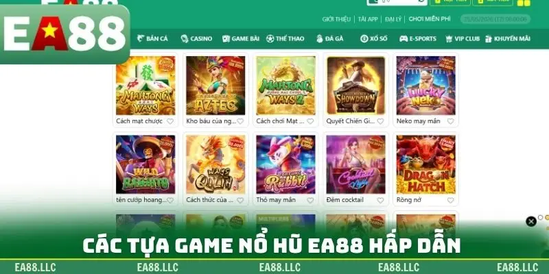 Các tựa game nổ hũ EA88 hấp dẫn