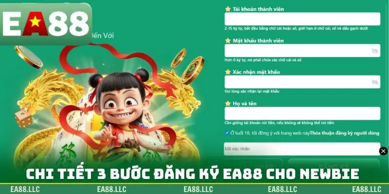 Chi tiết 3 bước đăng ký EA88 cho Newbie